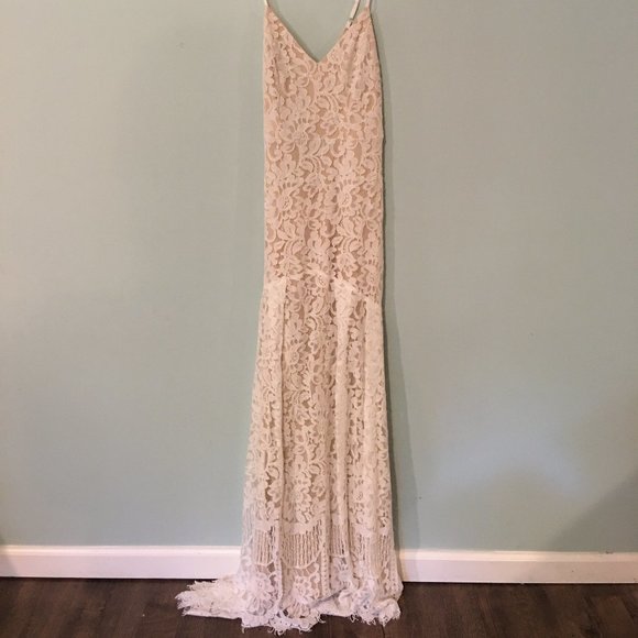 chinese dress ladies Annika Lace Maxi Dress White / M main image 0